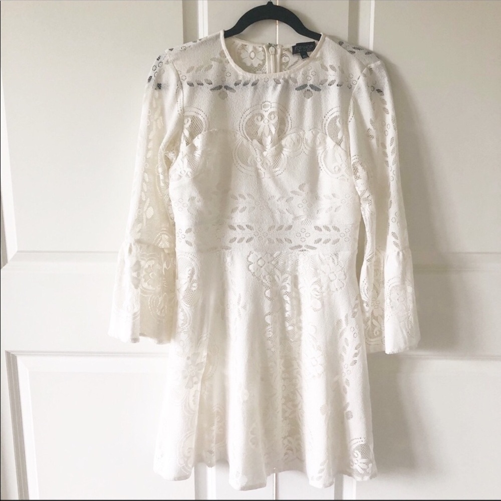 Topshop Boho Lace Flutter Sleeve Dress - Picture 3 of 12